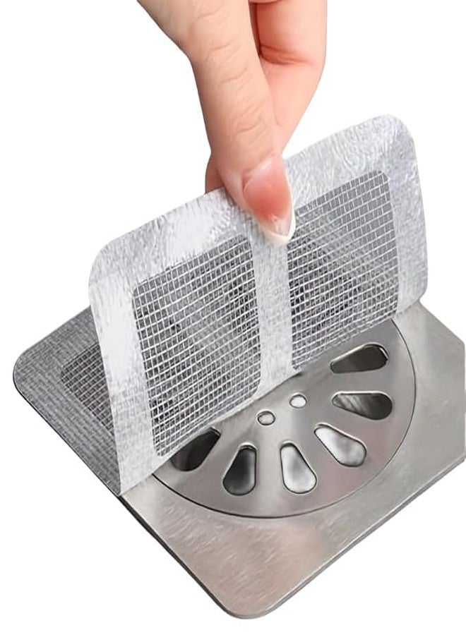ESTAMINE Disposable Shower Drain Hair Catchers, Mesh Stickers Hair Drainer, Hair Catcher Shower Drain Flat, Hair Strainer, Hair Filter, Hair Stopper for Bathroom/Bathtub/Kitchen Drain Square (Pack of 15) - Image 1